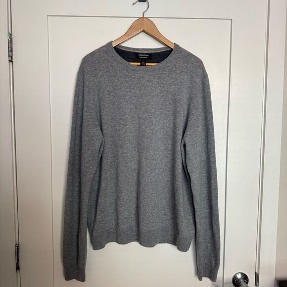 Nordstrom Sweater Mens Sz XL Gray Knit 100% Cashmere Crewneck Super Soft Classic - Picture 1 of 11